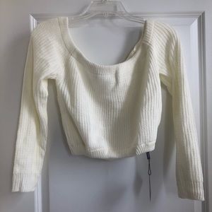 Cropped beige sweater